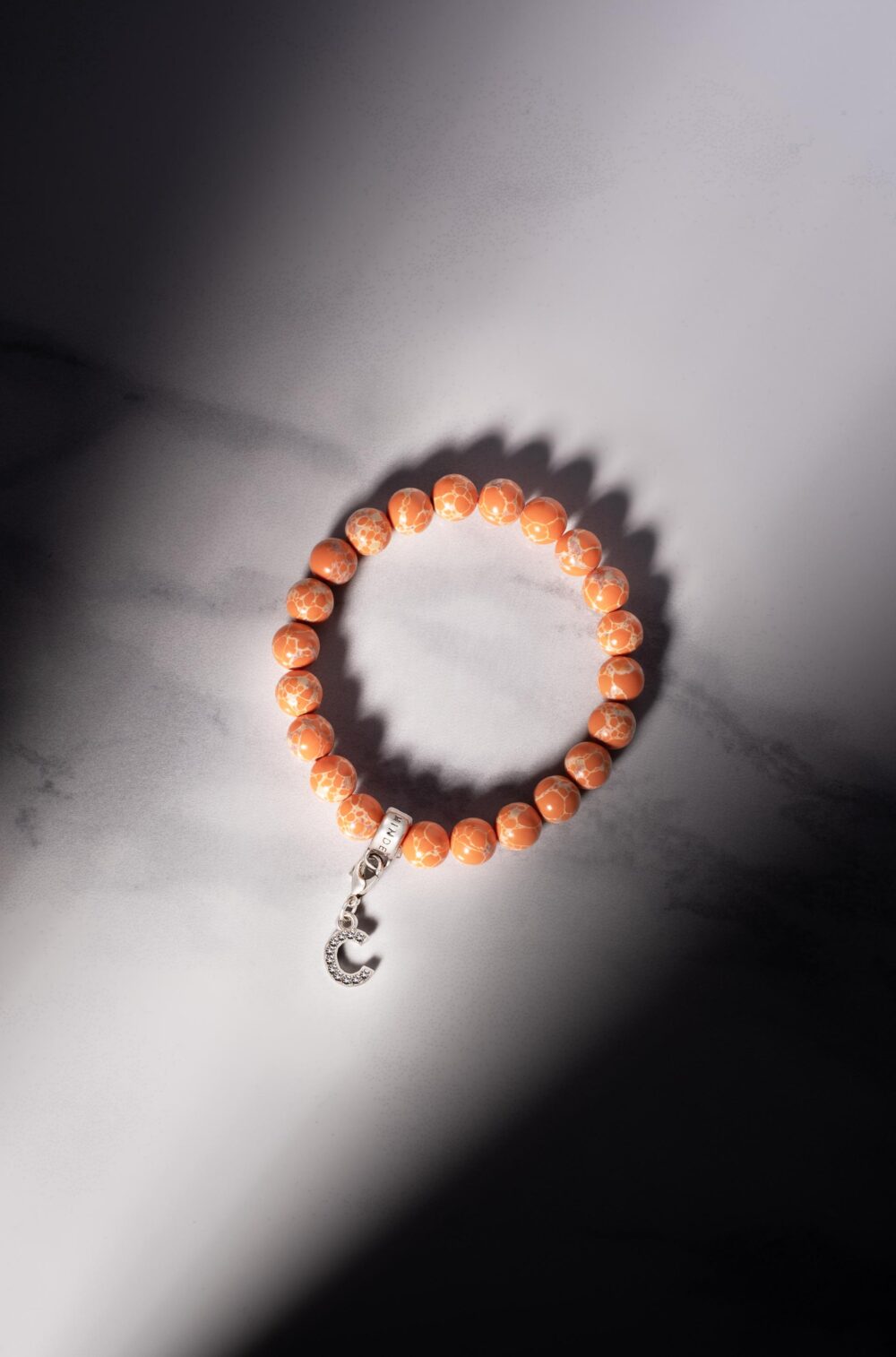 Színes gyöngy karkötő - 'Orange Imperial'