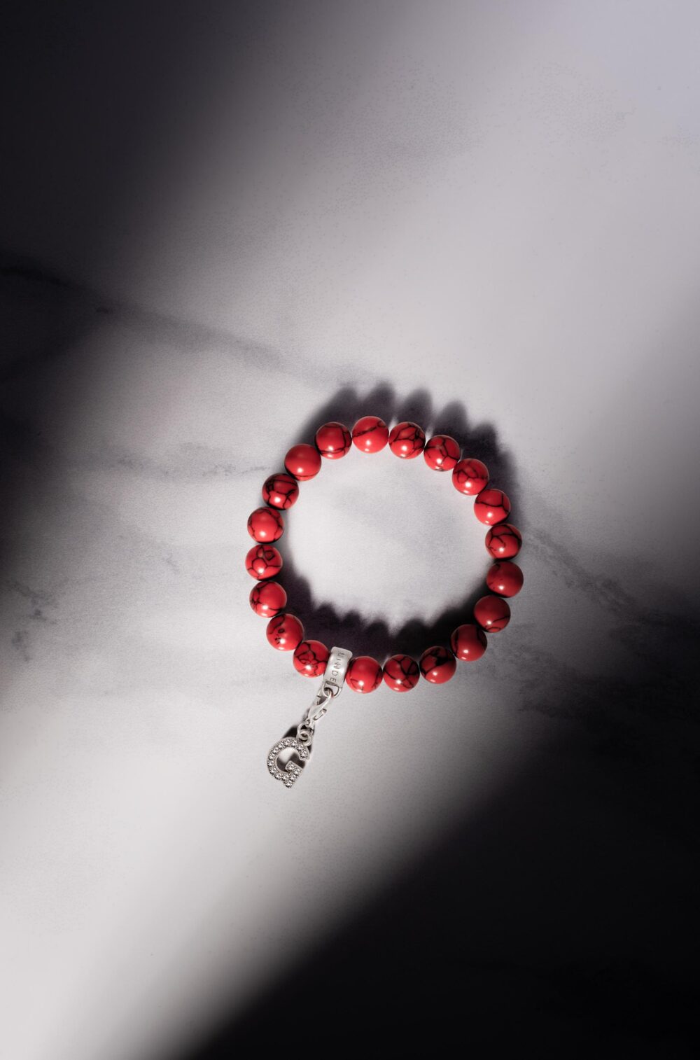 Színes gyöngy karkötő - 'Piros türkiz'